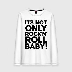 Лонгслив хлопковый мужской Its not only rockn roll, цвет: белый