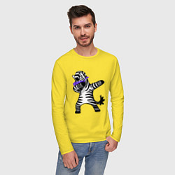 Лонгслив хлопковый мужской Zebra DAB цвета желтый — фото 2
