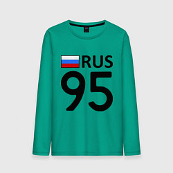 Лонгслив хлопковый мужской RUS 95 цвета зеленый — фото 1