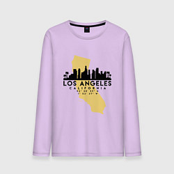 Лонгслив хлопковый мужской Лос-Анджелес - США цвета лаванда — фото 1