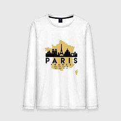 Лонгслив хлопковый мужской Париж - Франция, цвет: белый