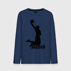 Лонгслив хлопковый мужской Jordan Basketball, цвет: тёмно-синий