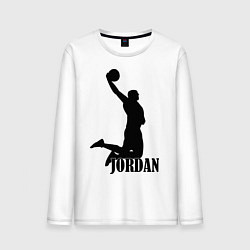 Лонгслив хлопковый мужской Jordan Basketball, цвет: белый