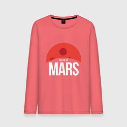 Лонгслив хлопковый мужской Take me to Mars, цвет: коралловый