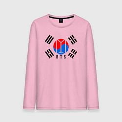 Лонгслив хлопковый мужской BTS KOREA, цвет: светло-розовый