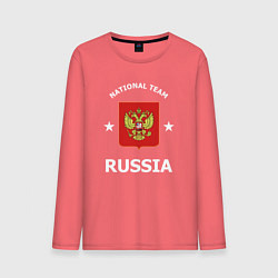 Лонгслив хлопковый мужской NATIONAL TEAM RUSSIA, цвет: коралловый
