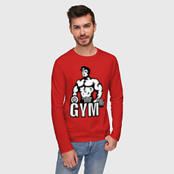Лонгслив хлопковый мужской Gym Men's цвета красный — фото 2