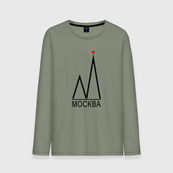 Мужской лонгслив Москва-чёрный логотип-2