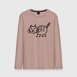 Мужской лонгслив Рисунок кота