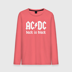 Лонгслив хлопковый мужской ACDC BACK IN BLACK цвета коралловый — фото 1