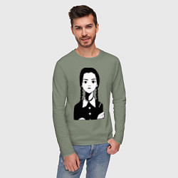 Лонгслив хлопковый мужской Wednesday Addams, цвет: авокадо — фото 2