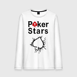 Лонгслив хлопковый мужской Poker Stars, цвет: белый