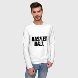 Лонгслив хлопковый мужской Basketball (Баскетбол), цвет: белый — фото 2
