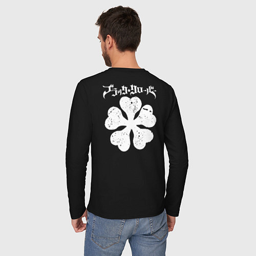 Мужской лонгслив ЧЁРНЫЙ КЛЕВЕР НА СПИНЕ / Черный – фото 4