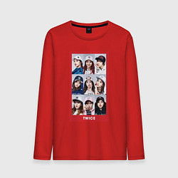 Лонгслив хлопковый мужской TWICE, цвет: красный