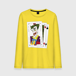 Лонгслив хлопковый мужской Joker Cards цвета желтый — фото 1