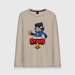 Лонгслив хлопковый мужской BRAWL STARS CROW, цвет: миндальный