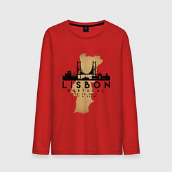 Лонгслив хлопковый мужской Лиссабон Португалия, цвет: красный