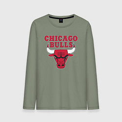 Лонгслив хлопковый мужской CHICAGO BULLS, цвет: авокадо