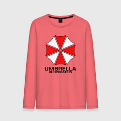 Лонгслив хлопковый мужской UMBRELLA CORP, цвет: коралловый