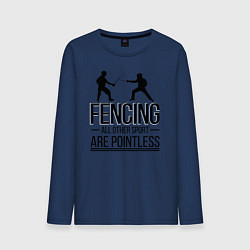 Лонгслив хлопковый мужской Fencing, цвет: тёмно-синий