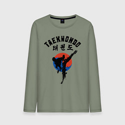 Лонгслив хлопковый мужской Taekwondo, цвет: авокадо