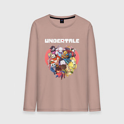 Лонгслив хлопковый мужской UNDERTALE, цвет: пыльно-розовый