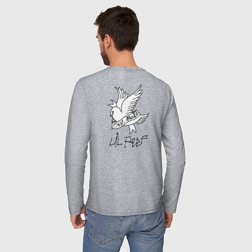 Мужской лонгслив LIL PEEP НА СПИНЕ / Меланж – фото 4