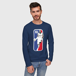 Лонгслив хлопковый мужской NBA Kobe Bryant, цвет: тёмно-синий — фото 2