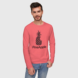 Лонгслив хлопковый мужской PineApple, цвет: коралловый — фото 2