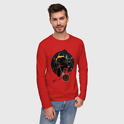 Лонгслив хлопковый мужской Стальной алхимик, цвет: красный — фото 2