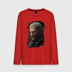 Лонгслив хлопковый мужской ВЕДЬМАК, цвет: красный