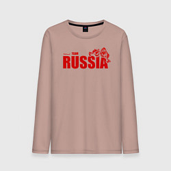 Лонгслив хлопковый мужской Russia, цвет: пыльно-розовый