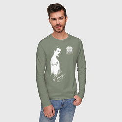 Лонгслив хлопковый мужской Queen, цвет: авокадо — фото 2