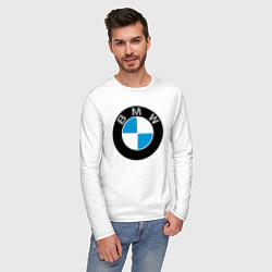 Лонгслив хлопковый мужской BMW, цвет: белый — фото 2