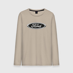 Лонгслив хлопковый мужской Ford, цвет: миндальный