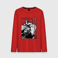 Лонгслив хлопковый мужской Elric, Fullmetal Alchemist, цвет: красный
