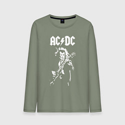Лонгслив хлопковый мужской ACDC, цвет: авокадо
