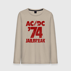 Лонгслив хлопковый мужской ACDC 74 jailbreak, цвет: миндальный