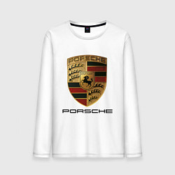 Лонгслив хлопковый мужской PORSCHE, цвет: белый