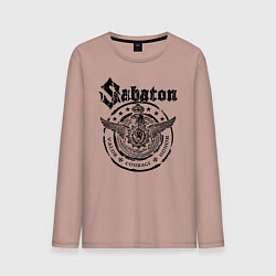 Лонгслив хлопковый мужской Sabaton, цвет: пыльно-розовый