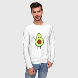 Лонгслив хлопковый мужской Милый авокадо, цвет: белый — фото 2