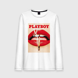 Лонгслив хлопковый мужской PLAYBOY, цвет: белый