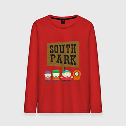 Лонгслив хлопковый мужской South Park, цвет: красный