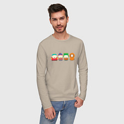 Лонгслив хлопковый мужской SOUTH PARK, цвет: миндальный — фото 2