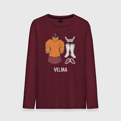 Лонгслив хлопковый мужской Velma, цвет: меланж-бордовый