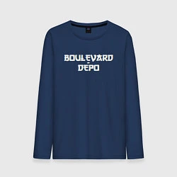 Лонгслив хлопковый мужской Logo boulevard depo, цвет: тёмно-синий
