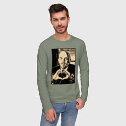 Лонгслив хлопковый мужской Ленин Oko, цвет: авокадо — фото 2