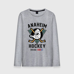 Лонгслив хлопковый мужской ANAHEIM DUCKS, цвет: меланж