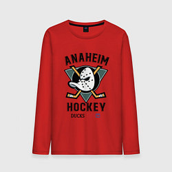 Лонгслив хлопковый мужской ANAHEIM DUCKS, цвет: красный